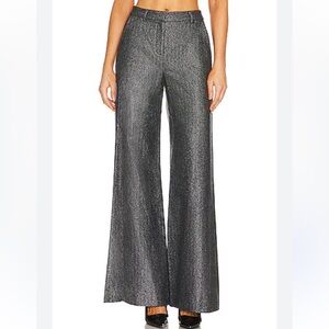 House of CB Metallic Gray Wide-Leg Pants